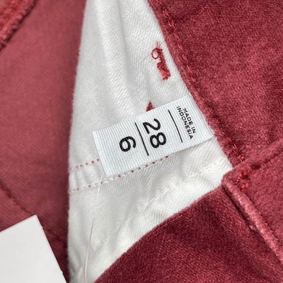 Loft The Skinny Pants Women 28/6 Burgundy High Rise Curvy Fit Velvet Stretch - Picture 7 of 10